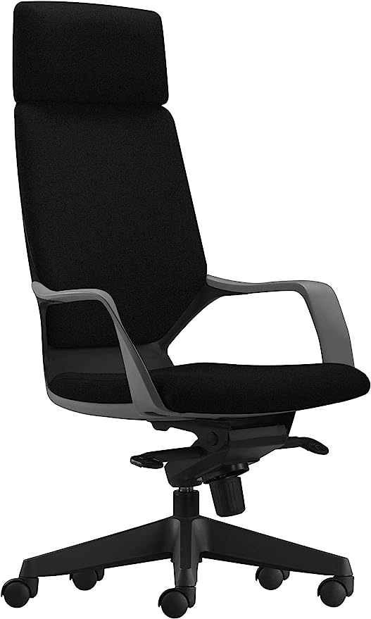 Unique Furniture Nate High Back Officer Chair, Black