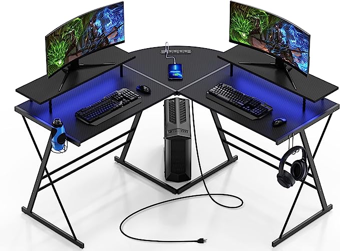 Evajoy Gaming Desk, L Shaped Computer Corner Desk, 53